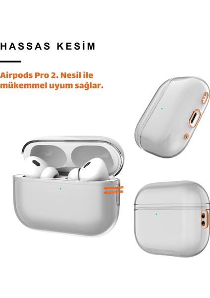 Pro 2. Nesil Uyumlu Şeffaf Siyah Premium Kulaklık Kılıfı