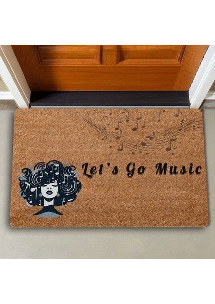 Let's Go Music ve Notalar Kapı Önü Paspası 45X70CM