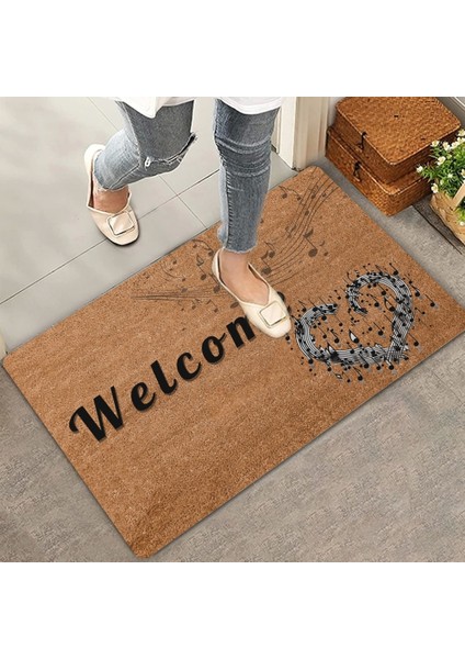 Kalpli Notalar Welcome Kapı Önü Paspası 45X70CM