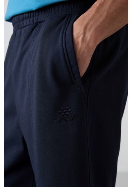 Lacivert Pamuklu Kalın Yumuşak Dokulu Comfort Fit Basic Erkek Şort - 81261