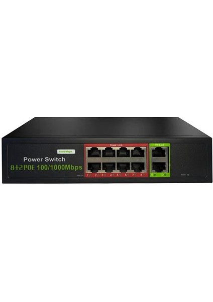 Tıwox TP-G8002-POE96W 8 Port Gıgabıt + 2 Port Gıgabıt RJ45 Uplınk Poe Swıtch (Realtek Chıpset)