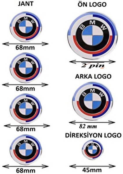 Bmw 50.yıl Özel Logo Seti (Newtype Mavi Beyaz)