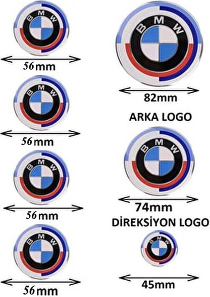 Bmw 50.yıl Özel Logo Seti G20,G28,G30,G31,G32,G38 (Newtype 51148132375-51148219237)