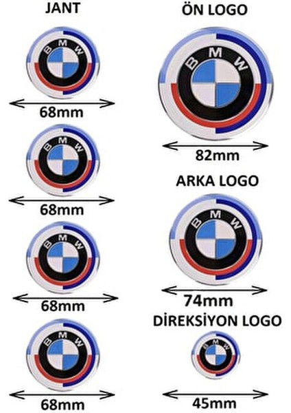 Bmw 50.yıl Özel Logo Seti G20,G28,G30,G31,G32,G38 (Newtype 51148132375-51148219237)