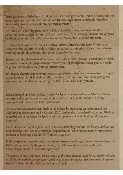 Unesco Dünya Mirası Olma Yolunda İznik Nıcaea (Ciltli) fiyatları