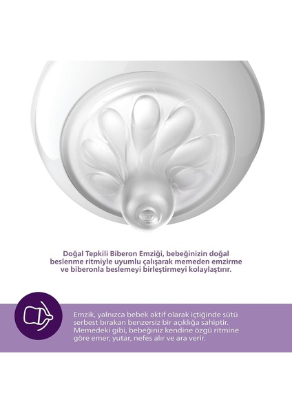 Natural Response 2'li Biberon Emziği, 2 Numara, 0 Ay+