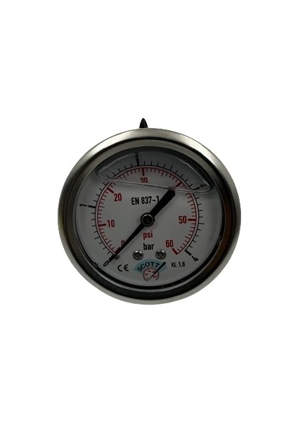 Ø 63 -0 - 4 Bar 1/4 Gliserinli Arka Çıkışlı Manometre