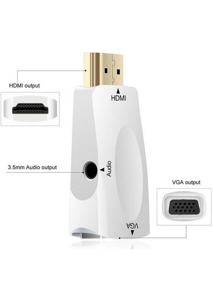 HDMI To VGA Ses Görüntü Dönüştürücüsü