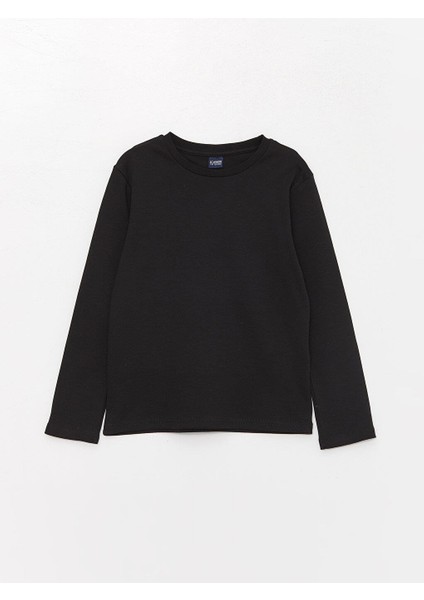Kids Bisiklet Yaka Basic Uzun Kollu Erkek Çocuk T-Shirt