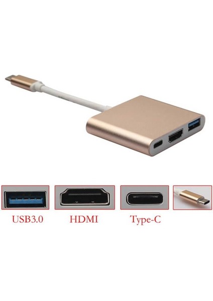 USB 3.1 Type-C To HDMI - USB 3.0 Dönüştürücü