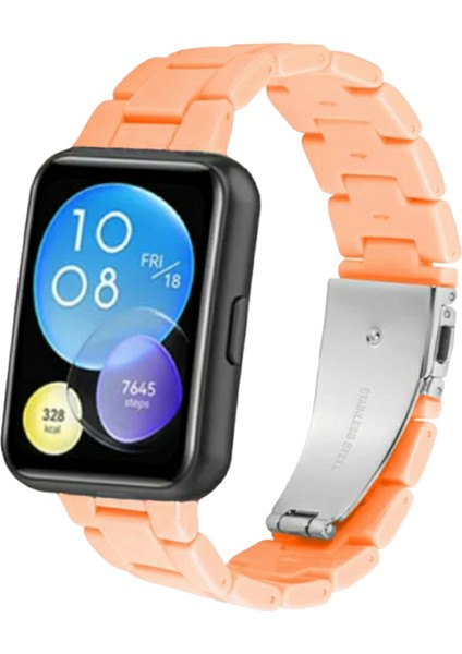 Huawei Watch Fit 2 Reçine Kordon (Pim Çevirici Aparatı ile Birlikte) Turuncu