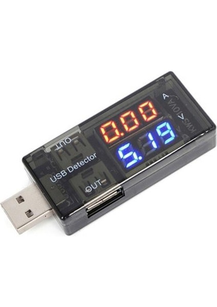 Çift Çıkışlı USB Voltmetre - Ampermetre - Akım Ölçer Cihazı