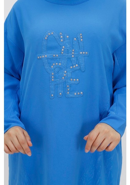 10442 Aerobin Kumaş Jakar Desenli Beli Lastikli Tesettür Tunik fırsatları