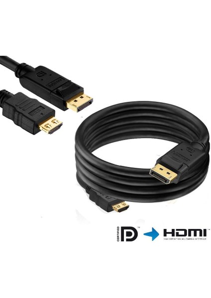 Displayport To HDMI Dönüştürücü Kablo 5 Metre