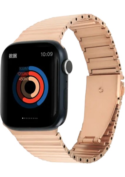 Apple Watch Okyanus Paslanmaz Çelik Kordon (42mm / 44mm / 45mm / 49mm /SE/ Ultra Uyumlu) Rose Gold