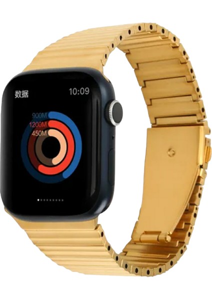 Apple Watch Okyanus Paslanmaz Çelik Kordon (38mm / 40mm / 41mm /SE Uyumlu) Gold