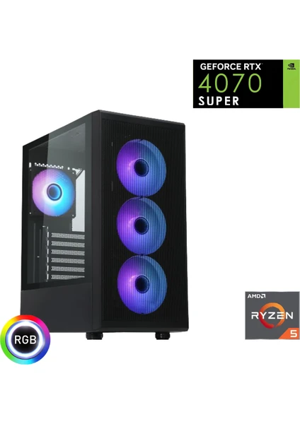 Gaming R5-4070S Ryzen 7500F Rtx 4070 Super 32G Ddr5 1tb Oyun Bilgisayarı