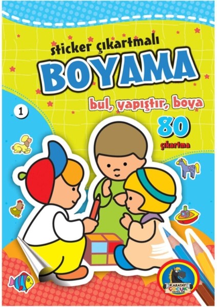 Sticker Çıkartmalı Boyama Bul, Yapıştır, Boya