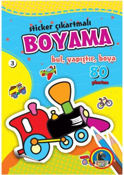 Sticker Çıkartmalı Boyama Bul, Yapıştır, Boya