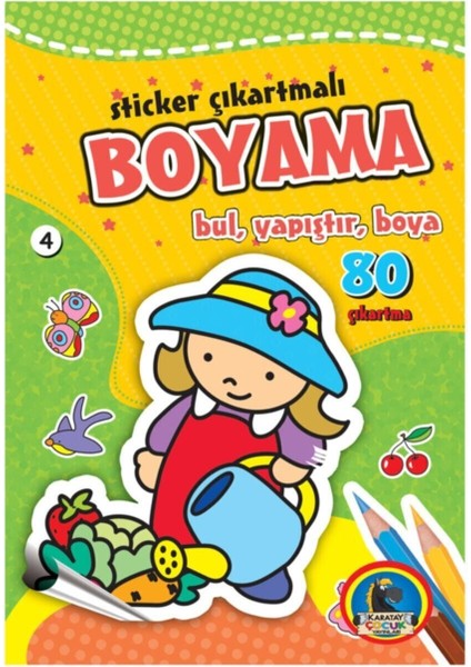 Sticker Çıkartmalı Boyama Bul, Yapıştır, Boya