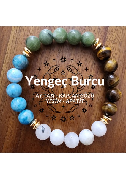Yengeç Burcu Orjinal Doğal Taş Kadın ve Erkek Bileklik