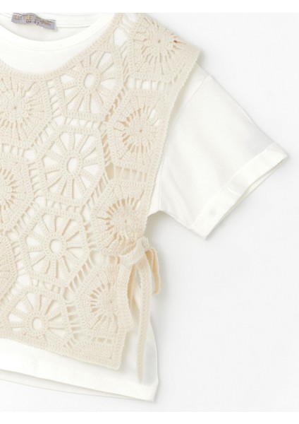 Kız Çocuk Motif Yelekli Dantelli Bluz fiyatları