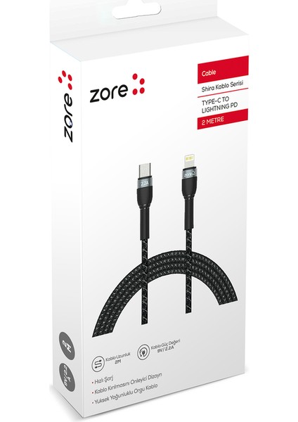 Shira Serisi Type-C To Lightning Pd Kablo 2m fiyatları