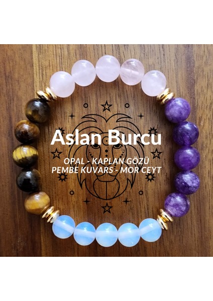Aslan Burcu Orjinal Doğal Taş Kadın ve Erkek Bileklik