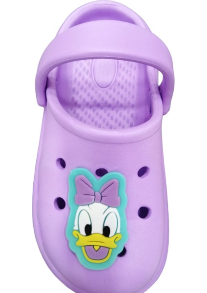 Duffy Duck Desenli Günlük Kaydırmaz Tabanlı Kız Çocuk Ev Anaokulu Deniz Yumuşak Sandalet Terlik
