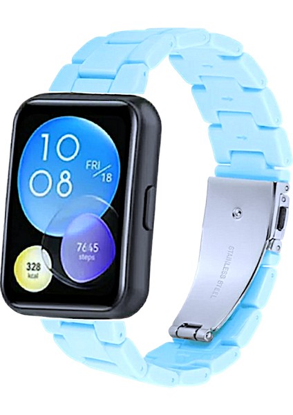 Huawei Watch Fit Reçine Kordon (Pim Çevirici Aparatı ile Birlikte) Açık Mavi