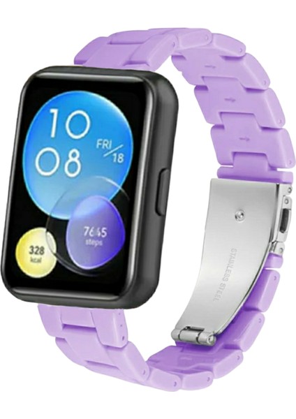 Huawei Watch Fit 2 Reçine Kordon (Pim Çevirici Aparatı ile Birlikte) Lila
