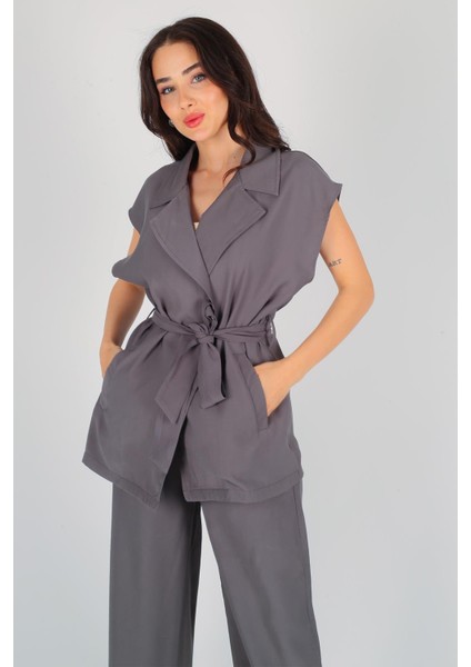 Kadın Gri Kimono Pantolon Takım indirimleri