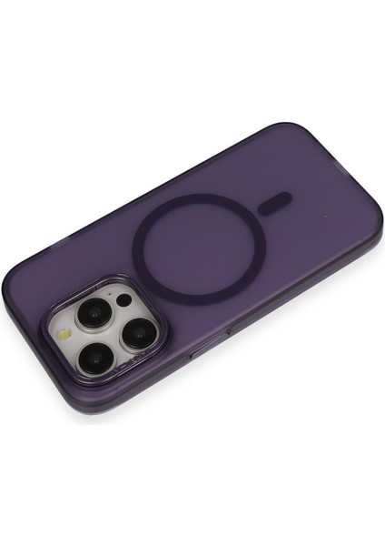 Iphone 14 Pro Max Frost Standlı Magsafe Kapak - Derin Mor 376008
