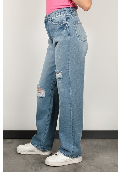 John Borners Kadın Likrasız Wide Leg Jean