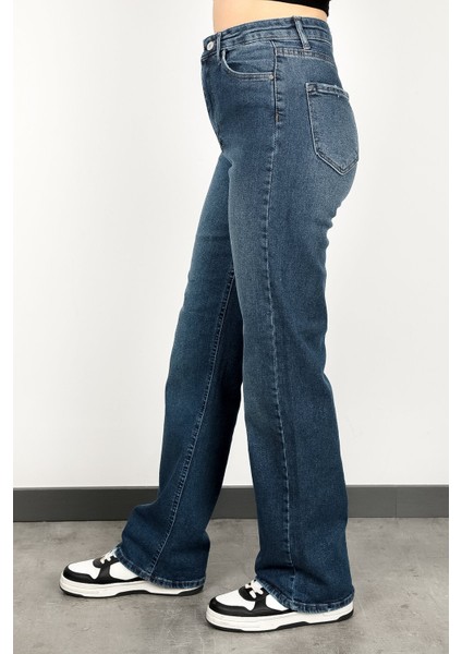 Kadın Likralı Wide Leg Jean