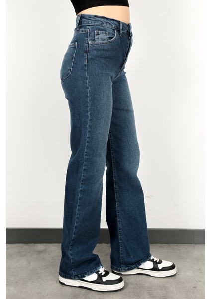 Kadın Likralı Wide Leg Jean