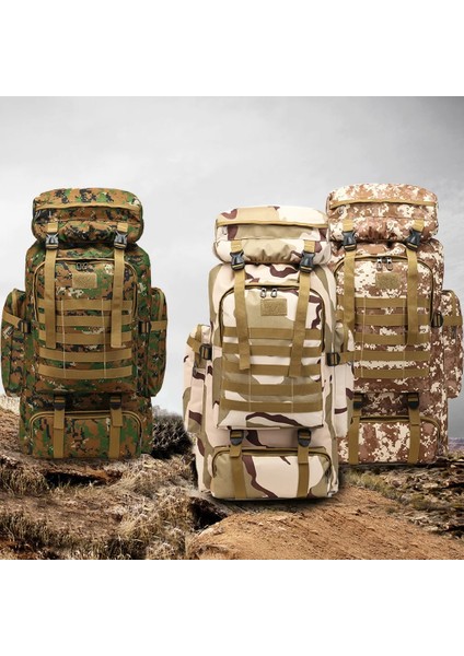 Temizle 80L 80L Spor Seyahat Çantası 600D Oxford Çok Fonksiyonlu Sırt Çantası Büyük Kapasiteli Su Geçirmez Taktik Sırt Çantası Açık Askeri (Yurt Dışından) modelleri