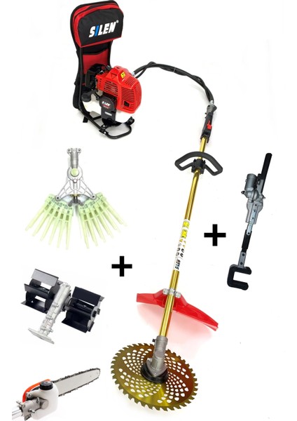Sırt Tırpan + Zeytin Hasat + Fındık Silkeleme + Dal Budama + Paletli Çapa Makinesi 3.2kw 4.6hp