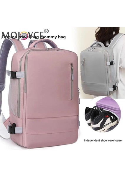 Haki Unisex Rahat Çanta Çok Cepli Uzatılabilir Sırt Çantası Ayakkabı Cebi ile USB Şarj Portu Açık Iş Gezisi Seyahat Çantası (Yurt Dışından) fiyatları