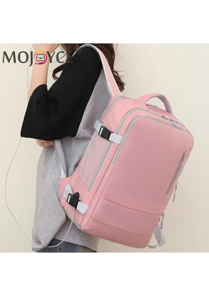 Haki Unisex Rahat Çanta Çok Cepli Uzatılabilir Sırt Çantası Ayakkabı Cebi ile USB Şarj Portu Açık Iş Gezisi Seyahat Çantası (Yurt Dışından) fırsatları