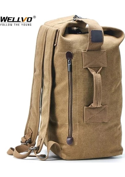 Kahverengi L Artı Büyük Adam Seyahat Çantası Dağcılık Sırt Çantası Erkek Bagaj Kanvas Kova Omuz Ordu Çantaları Erkek Erkek Sırt Çantaları Mochilas XA88C (Yurt Dışından) fırsatları