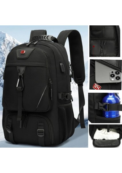 50L 50/60/80L Unisex Erkekler Açık Sırt Çantası USB Büyük Kapasiteli Seyahat Paketi Spor Trekking Sırt Çantası Yürüyüş Kamp Sırt Çantası Erkek (Yurt Dışından) indirimleri