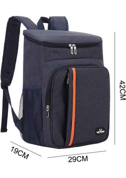 Lacivert Termal Sırt Çantası Sızdırmaz Büyük Kapasiteli Ayarlanabilir Omuz Askıları Kamp Yürüyüş Piknik Oxford Outdoor Için Yalıtımlı Çanta (Yurt Dışından)