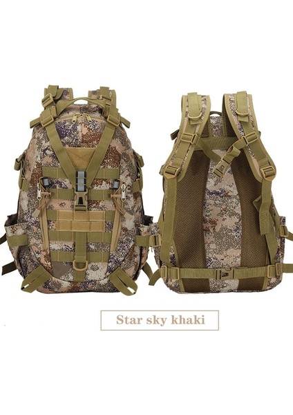 Yıldız Hava Haki 40L Askeri Taktik Sırt Çantası Erkekler Için Kamp Yürüyüş Sırt Çantaları Yansıtıcı Açık Seyahat Çantaları Molle 3 P Tırmanma Sırt Çantası Çanta (Yurt Dışından)