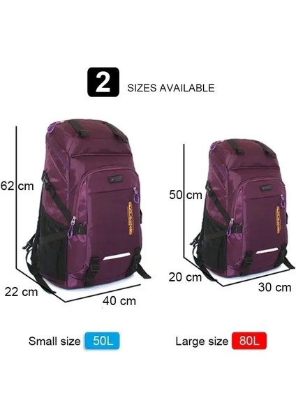 50L Gri 80L ve 50L Açık Sırt Çantası Erkek Kadın Seyahat Bagaj Sırt Çantası Spor Tırmanma Kamp Yürüyüş Sırt Çantaları Büyük Okul Çantası Paketi (Yurt Dışından) indirimleri
