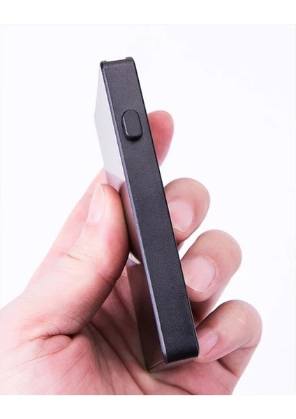 Altın Karbon Fiber Kimlik Kartı Tutucu Erkekler Rfid Engelleme Kart Kutusu Akıllı Cüzdan Metal Alüminyum Ultra-Ince Yaratıcılık Açılır Kart Sahibi Erkek (Yurt Dışından)
