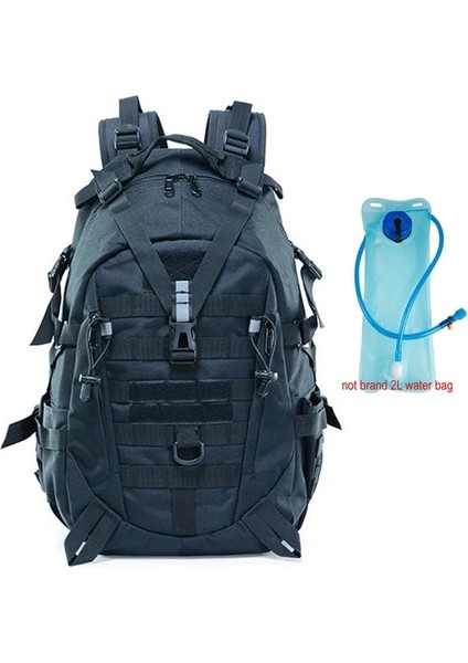 Siyah 2l Çanta ile 40 Litre Askeri Taktik Sırt Çantası Erkekler Açık Spor Seyahat Sırt Çantası Ordu Molle Avcılık Yürüyüş Sırt Çantası Reflektör Duffle Çanta (Yurt Dışından)