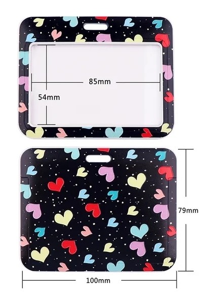 9 No String 1 Adet Öğrenci Otobüsü Kimlik Kartı Koruyucu Kapak Geçiş Erişim Kartı Kol Boyunlu Kadın Sevimli Renkli Kalp Kordon Kart Tutucu Kılıf (Yurt Dışından)