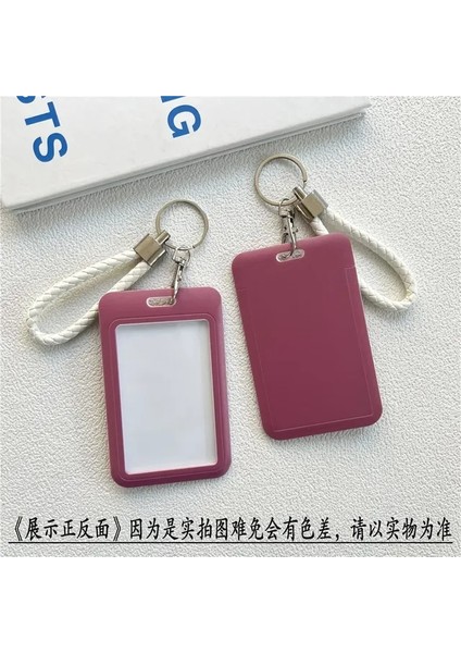 Mor Kırmızı Karikatür Kimlik Kartı Tutucu Öğrenci Otobüs Kartı Vaka Rozeti Kartları Kapak Hayvan Baskılı Kadın Kredi Kartı Tutucu El Halat Kordon ile (Yurt Dışından)