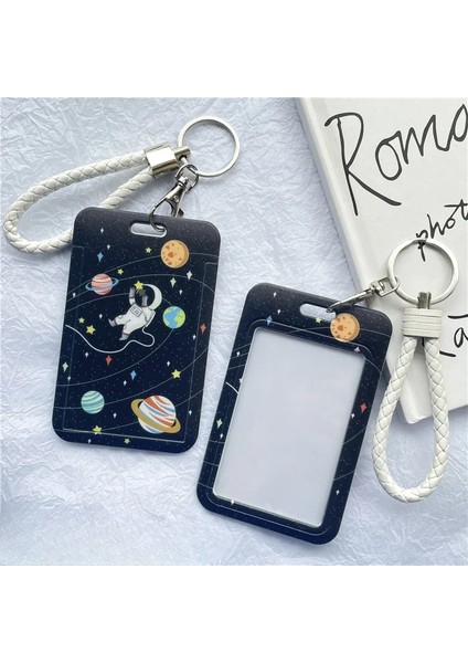 Mor Kırmızı Karikatür Kimlik Kartı Tutucu Öğrenci Otobüs Kartı Vaka Rozeti Kartları Kapak Hayvan Baskılı Kadın Kredi Kartı Tutucu El Halat Kordon ile (Yurt Dışından) indirimleri